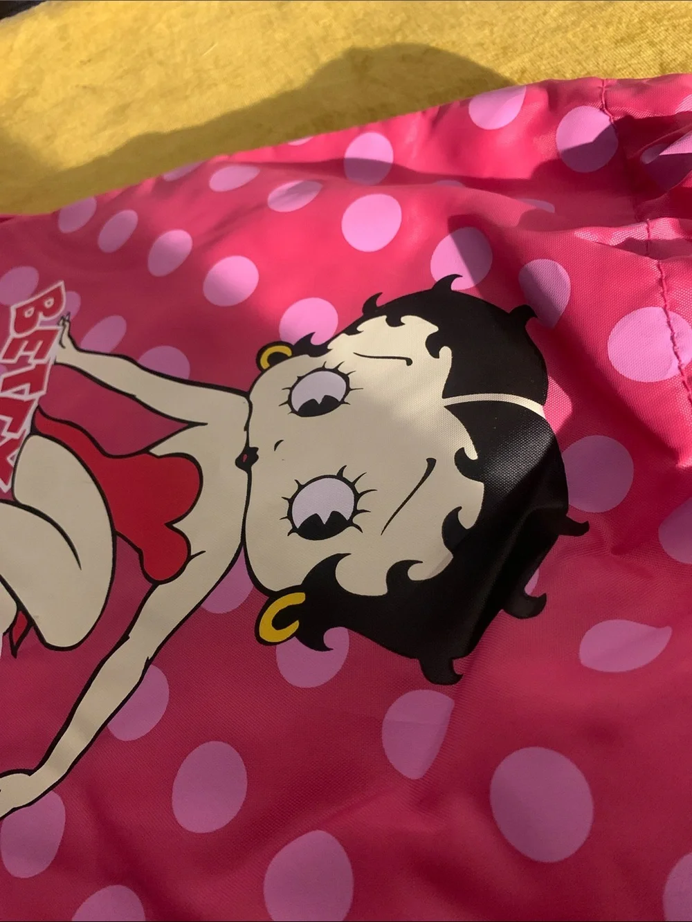 Betty Boop Hot Pink Polka Dot Drawstring Backpack